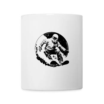 Silhouette de snowboard - Mug blanc - blanc - Devant
