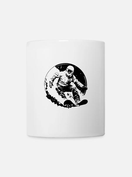 Silhouette de snowboard - Mug blanc - blanc