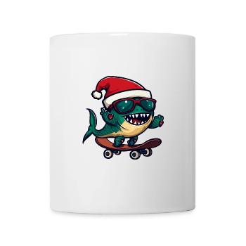 Piranha Poisson Noël Drôle - Mug blanc - blanc - Devant