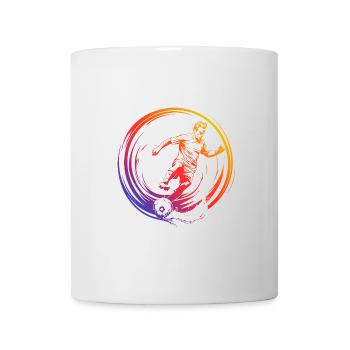Footballeur Joueur De Football Silhouette Coloré - Mug blanc - blanc - Devant