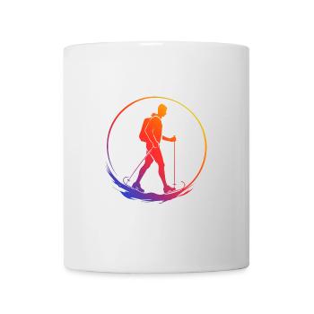 Nordic Walking Silhouette Colorful - Mug - white - Front