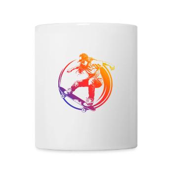 Skateboarding Silhouette Skateboard Bunt - Tasse - Weiß - Vorne