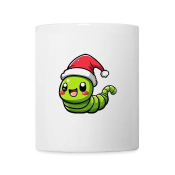 Wurm Weihnachten Niedlich - Tasse - Weiß - Vorne
