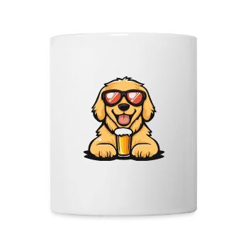 Golden Retriever Hund Ski Bier Lustig - Tasse - Weiß - Vorne