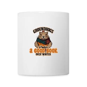 Les marmottes préfèrent un bon livre à l’hiver - Mug blanc - blanc - Devant