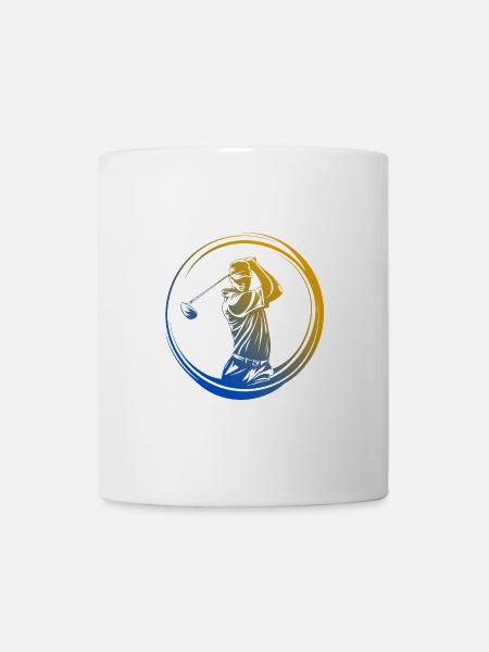 Silhouette de golfeur coloré - Mug blanc - blanc