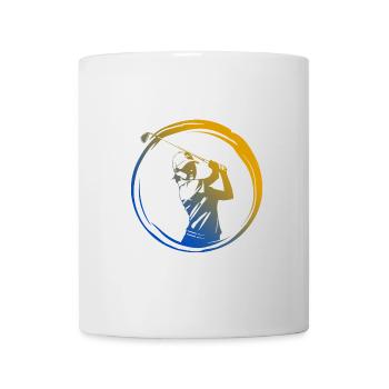 Silhouette de golfeur coloré - Mug blanc - blanc - Devant