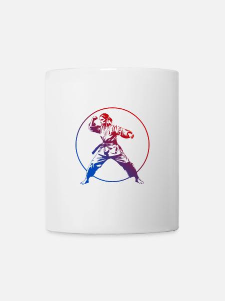 Karate Silhouette Bunt - Tasse - Weiß