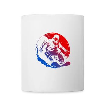 Silhouette de snowboard colorée - Mug blanc - blanc - Devant