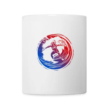 Silhouette de surfeur coloré - Mug blanc - blanc - Devant
