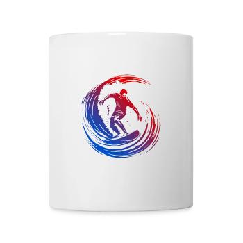 Surfer Silhouette Bunt - Tasse - Weiß - Vorne