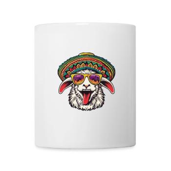 Schaf Comic Lustig Sombrero - Tasse - Weiß - Vorne