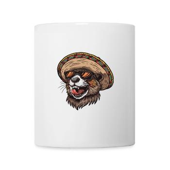 Biber Comic Lustig Sombrero - Tasse - Weiß - Vorne