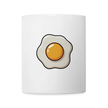 Spiegelei Grafik Eigelb Eiweiss Frühstück - Tasse - Weiß - Vorne