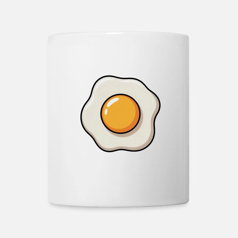 Oeuf au plat Graphique Jaune d’oeuf Blancs d’oeufs Petit-déjeuner - Mug blanc - blanc