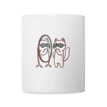 Confident Cat with Sunglasses Design - Mug - white - Front