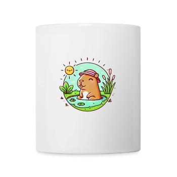 Chill Capybara au soleil Illustration - Mug blanc - blanc - Devant
