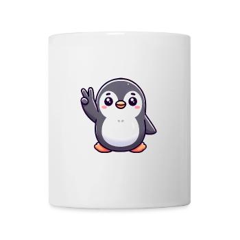 Friedlicher Pinguin Cartoon Illustration - Tasse - Weiß - Vorne
