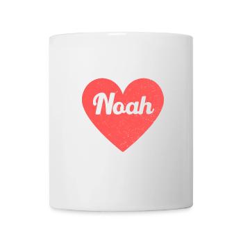 Noah Name Rotes Herz Liebe Fan Retro - Tasse - Weiß - Vorne