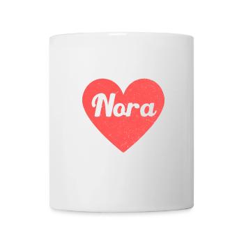 Nora Name Rotes Herz Liebe Fan Retro - Tasse - Weiß - Vorne