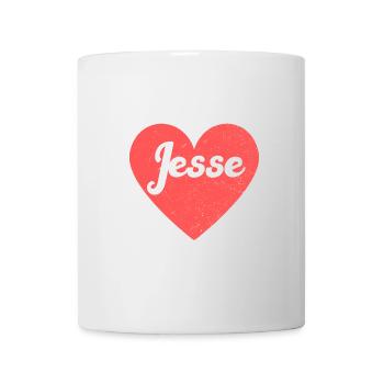 Jesse Name Red Heart Love Fan Retro - Mug - white - Front