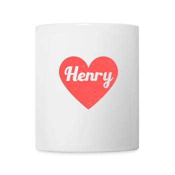 Henry Name Rotes Herz Liebe Fan Retro - Tasse - Weiß - Vorne