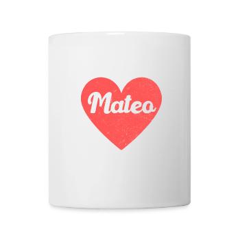 Mateo Name Rotes Herz Liebe Fan Retro - Tasse - Weiß - Vorne