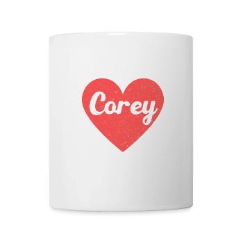 Corey Name Red Heart Love Fan Retro - Mug - white - Front