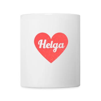 Helga Name Rotes Herz Liebe Fan Retro - Tasse - Weiß - Vorne