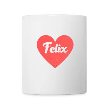 Felix Name Rotes Herz Liebe Fan Retro - Tasse - Weiß - Vorne