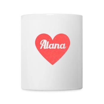 Alana Name Rotes Herz Liebe Fan Retro - Tasse - Weiß - Vorne