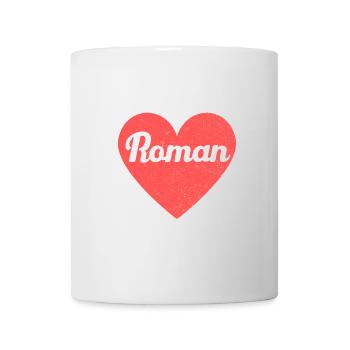 Roman Name Rotes Herz Liebe Fan Retro - Tasse - Weiß - Vorne
