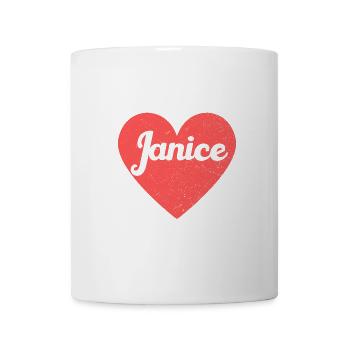 Janice Name Rotes Herz Liebe Fan Retro - Tasse - Weiß - Vorne