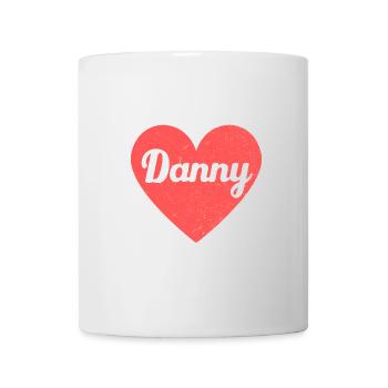 Danny Nom Coeur Rouge Amour Fan Rétro - Mug blanc - blanc - Devant