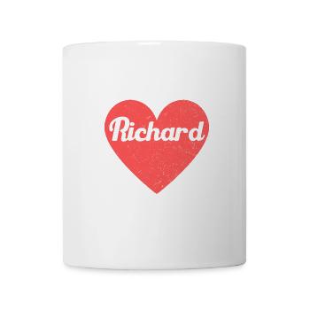 Richard Nom Coeur Rouge Amour Fan Rétro - Mug blanc - blanc - Devant