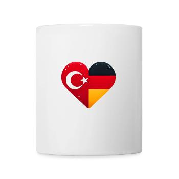 TürkischDeutsche Herzflagge Einheit - Tasse - Weiß - Vorne
