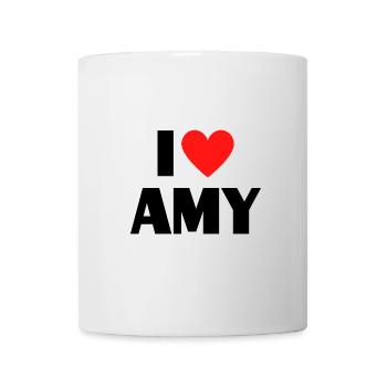 J’aime Amy Red Heart Love Fan Gift - Mug blanc - blanc - Devant