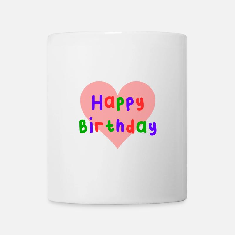 HAPPY BIRTHDAY. JOYEUX ANNIVERSAIRE. ANNIVERSAIRE. - Mug blanc - blanc