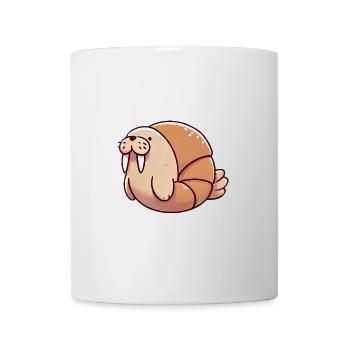 croissant morse mignon dessin animé - Mug blanc - blanc - Devant