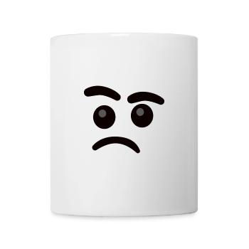 Skeptical smilie face - Mug - white - Front