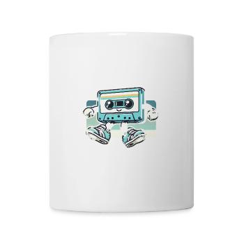 Retro Kassette Tape Cartoon Design - Tasse - Weiß - Vorne