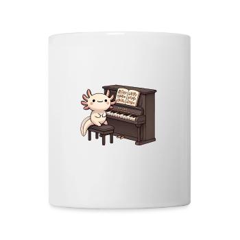 Adorable Axolotl Piano Player Design - Mug - white - Front