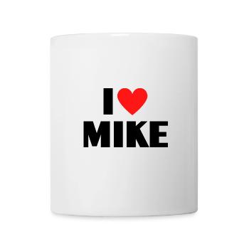 I Love Mike Red Heart Love Fan Gift - Mug - white - Front