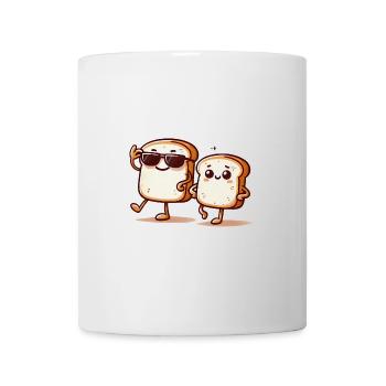 Cool Gluten Bread Duo Cartoon Design - Mug - white - Front