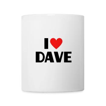 I Love Dave Red Heart Love Fan Gift - Mug - white - Front