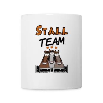 Pferde Team im Stall - Tasse - Weiß - Vorne