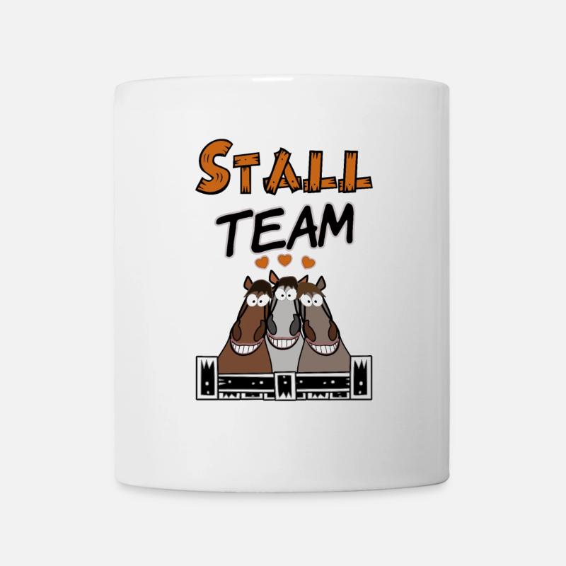 Pferde Team im Stall - Tasse - Weiß