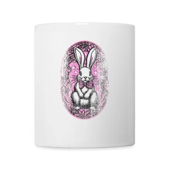 Osterhase pink lila für Mädchen Used-look - Tasse - Weiß - Vorne
