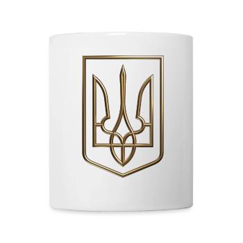Ukraine Wappen Schild Trident Dreizack Drahtlook 2 - Tasse - Weiß - Vorne