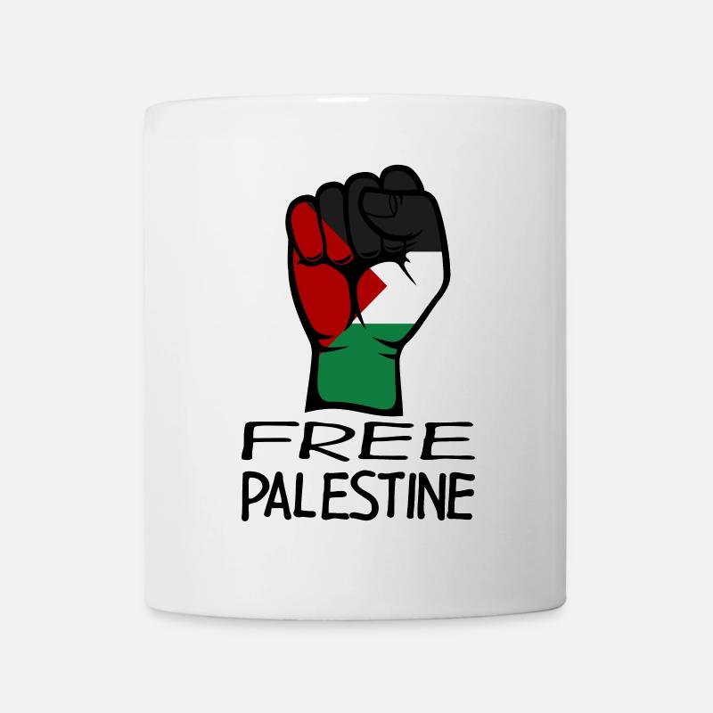 Drapeau de la Palestine gratuit Palestine noir - Mug blanc - blanc